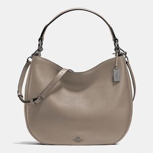 COACH LARGE NOMAD HOBO GLOVETANNED LEATHER CROSSBODY HANDBAG FOG TAUPE